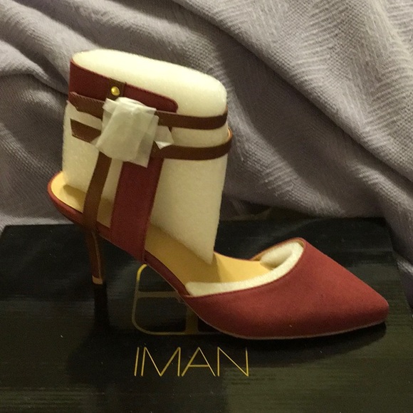 IMAN, NWT, MARSALA RED 3” Heels.Size 8W, see pics. Never worn or out of the box. - Picture 2 of 13